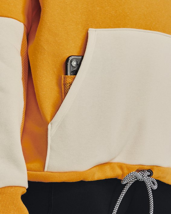 Sweat à capuche UA Rival + Fleece pour femme, Orange, pdpMainDesktop image number 4